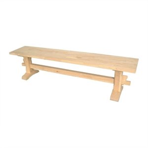 international concepts trestle bench in unfinished