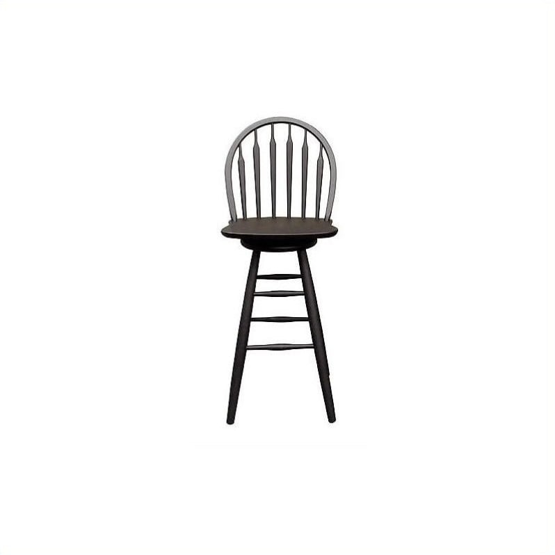 International Concepts 30" Windsor Arrowback Swivel Bar Stool in Black   S46 613