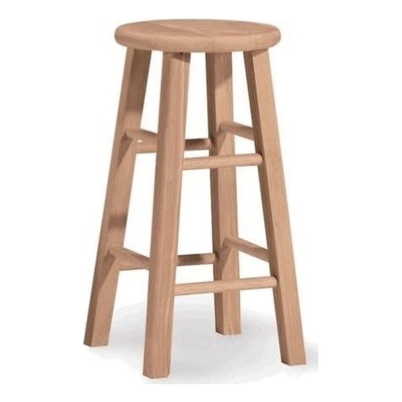 International Concepts 24-Inch Round Top Stool Unfinished 