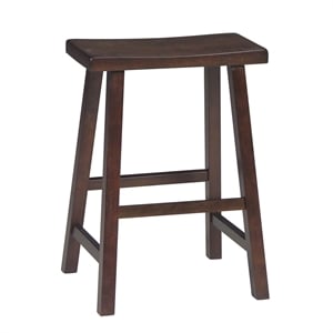 International Concepts Saddleback 23.75&quot Wood Counter Stool in Walnut
