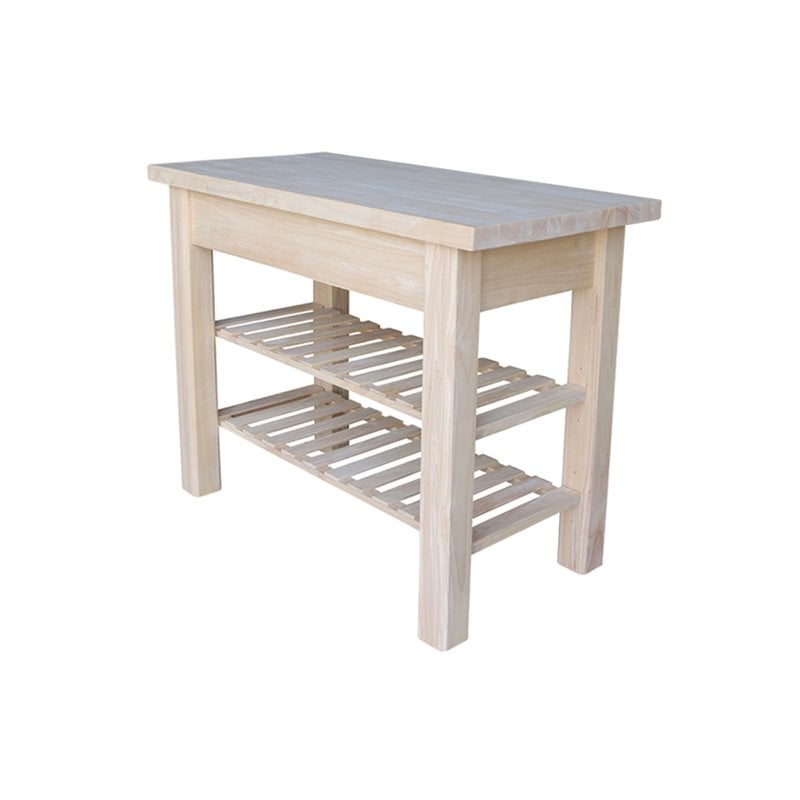 International Concepts Modern Wood Kitchen Island in Natural