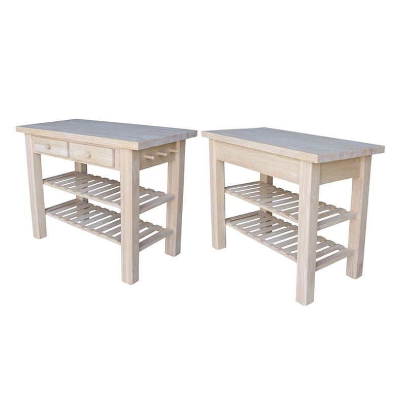 International Concepts Modern Wood Kitchen Island in Natural