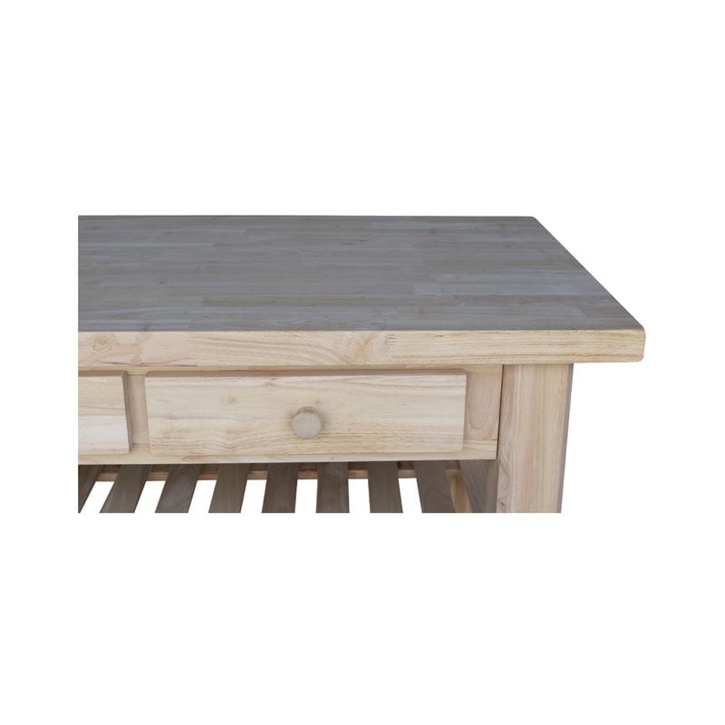 International Concepts Modern Wood Kitchen Island in Natural