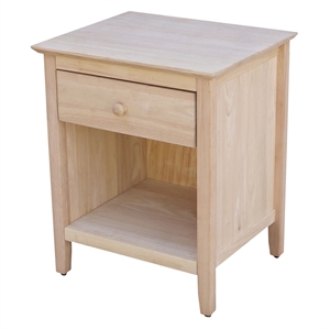 international concepts traditional unfinished solid wood nightstand