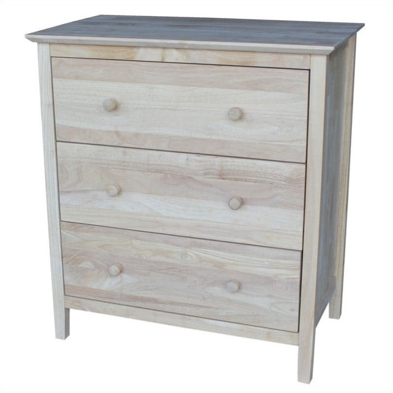 International Concepts Unfinished 3Drawer Chest BD8003