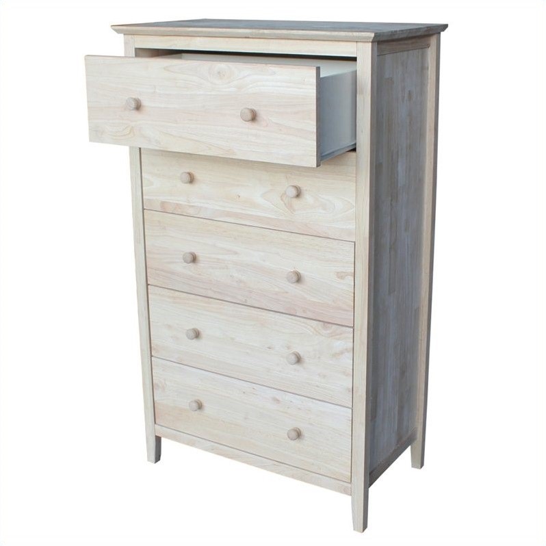 International Concepts Unfinished 5 Drawer Chest Bd 8005