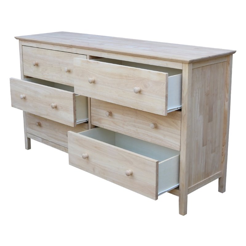 International Concepts Unfinished 6 Drawer Dresser Bd 8006