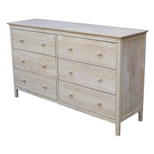 international concepts 6 drawer traditional solid wood double dresser