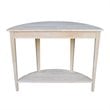 International Concepts Home Accents Unfinished Half Moon Console Table