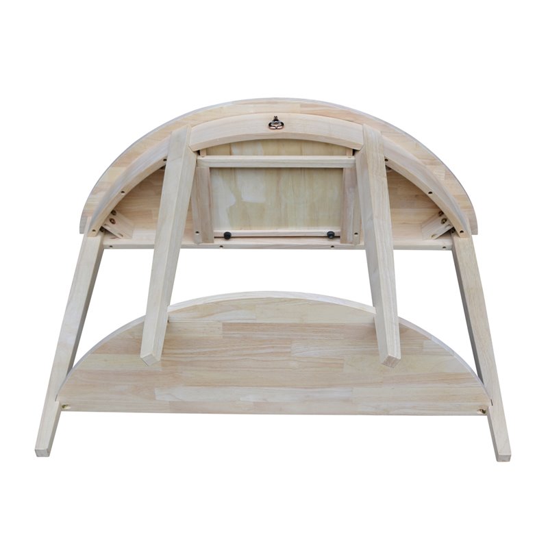 International Concepts Home Accents Unfinished Half Moon Console Table