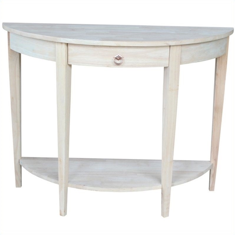International Concepts Home Accents Unfinished Half Moon Console