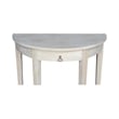 International Concepts Home Accents Unfinished Wood 1-Drawer Half Moon Table