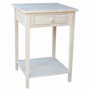 international concepts home accents unfinished 1-drawer hampton bedside table