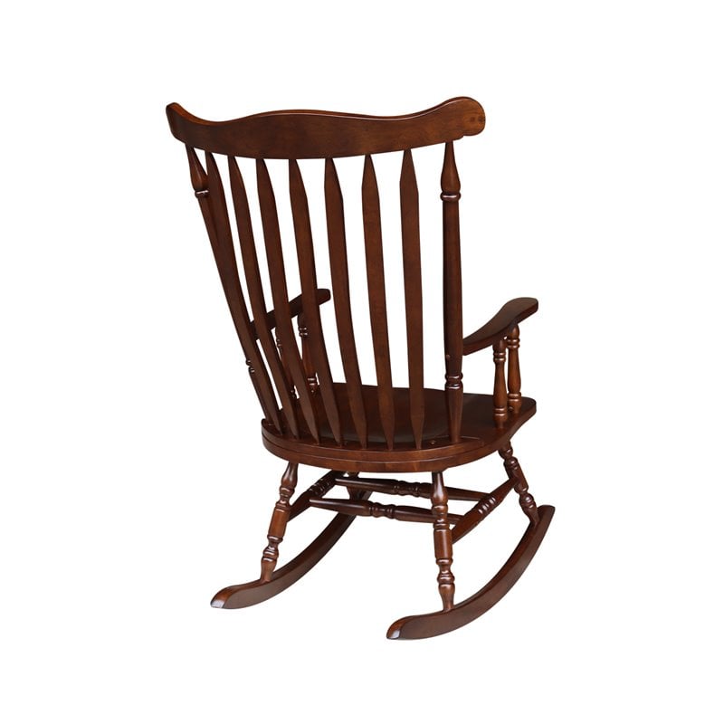 International Concepts Home Accent Solid Wood Rocker in Espresso