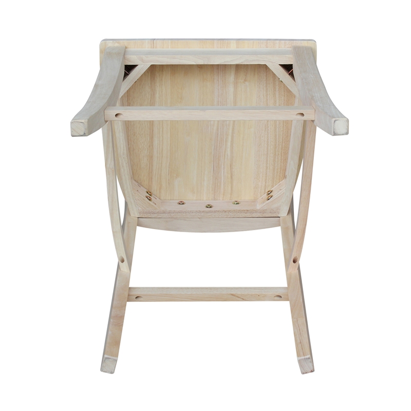 International Concepts Solid Wood Verona Counter Height Stool in Unfinished