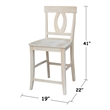 International Concepts Solid Wood Verona Counter Height Stool in Unfinished