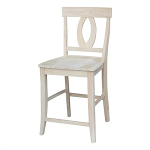 International Concepts Solid Wood Verona Counter Height Stool in Unfinished