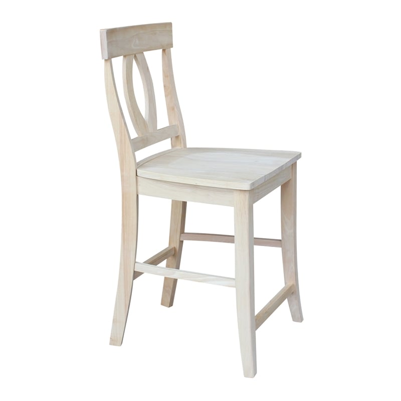 International Concepts Solid Wood Verona Counter Height Stool in Unfinished