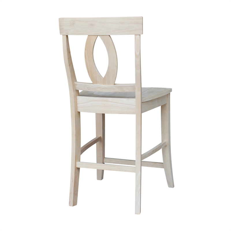 International Concepts Solid Wood Verona Counter Height Stool in Unfinished