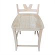 International Concepts Solid Wood Verona Counter Height Stool in Unfinished