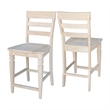 International Concepts Java Wood Counter Height Barstool in Unfinished