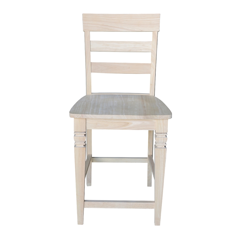 International Concepts Java Wood Counter Height Barstool in Unfinished