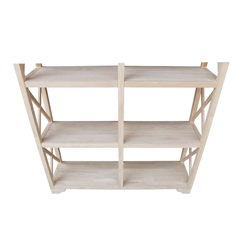 International Concepts Unfinished 4-Tier 'X' Sided Double Shelf Unit