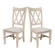 International Concepts Solid Wood Double X-back Stools in Unfinished (Set of 2)