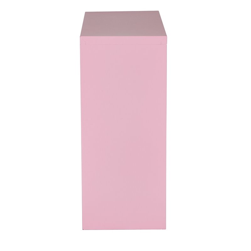 2 Shelf Metal Bookcase in Pink by OSP Home Furnishings