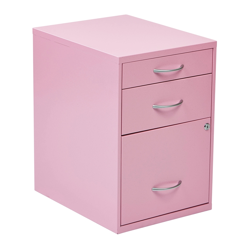 22 in Pencil Box Storage File in Pink Metal