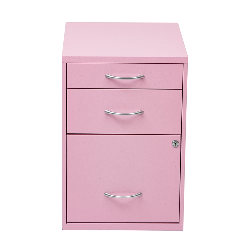 22 in Pencil Box Storage File Metal Cabinet in Pink