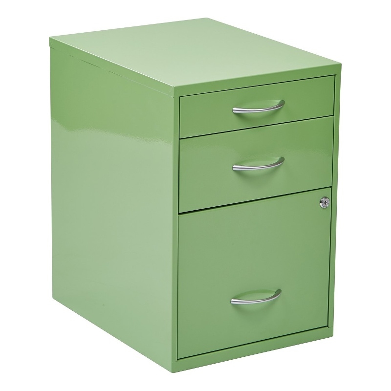 22in  Pencil Box Storage Metal File Cabinet in Green