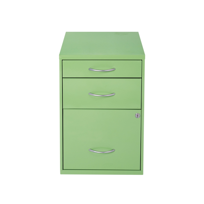 22in  Pencil Box Storage Metal File Cabinet in Green