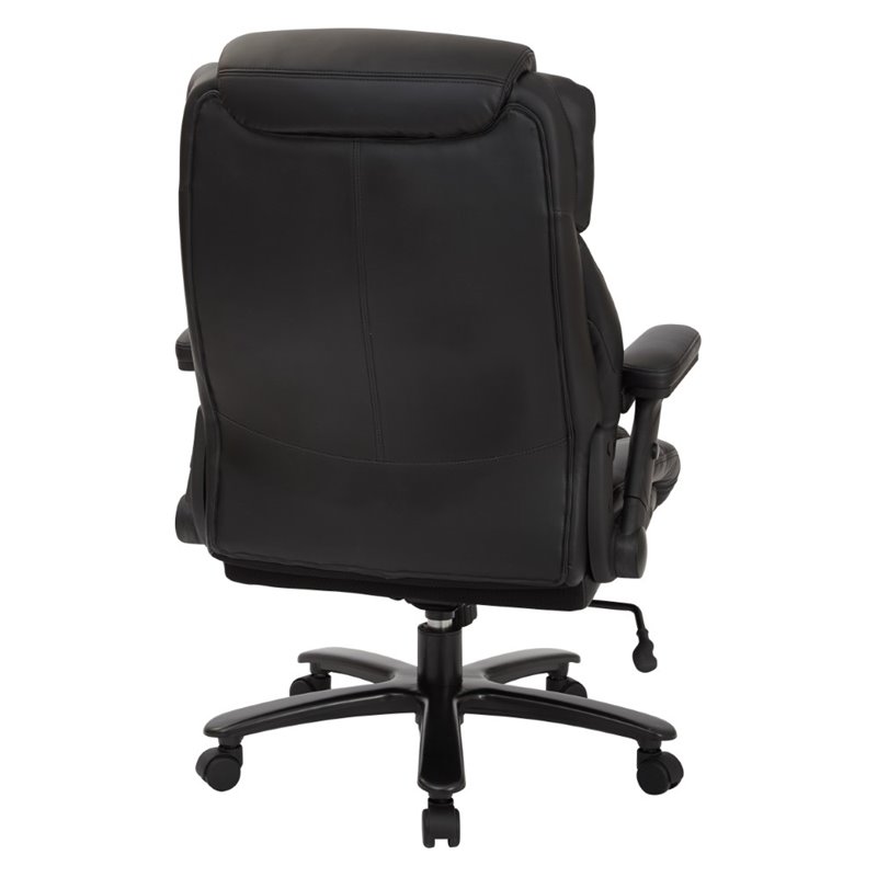 Big and Tall Deluxe High Back In Black Bonded Leather Executive Chair