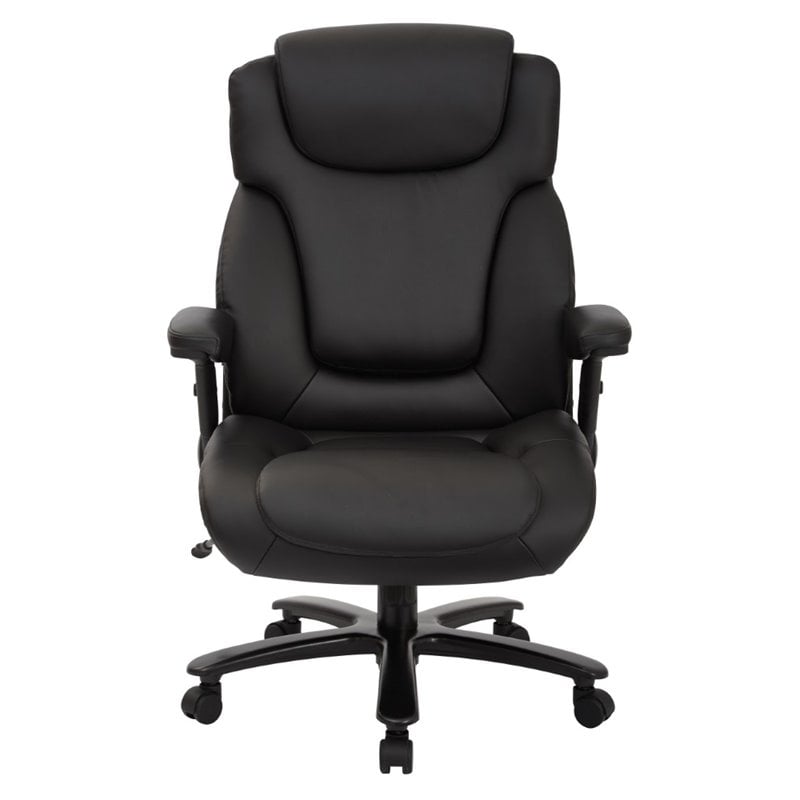 Big and Tall Deluxe High Back In Black Bonded Leather Executive Chair