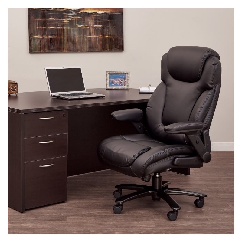 Big and Tall Deluxe High Back In Black Bonded Leather Executive Chair