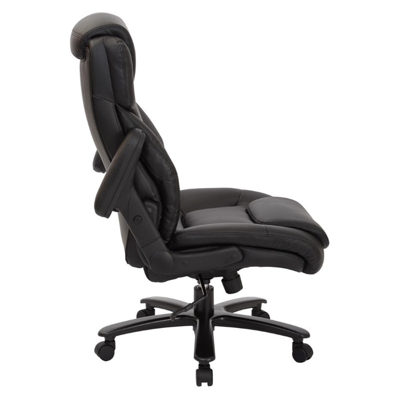 Big and Tall Deluxe High Back In Black Bonded Leather Executive Chair