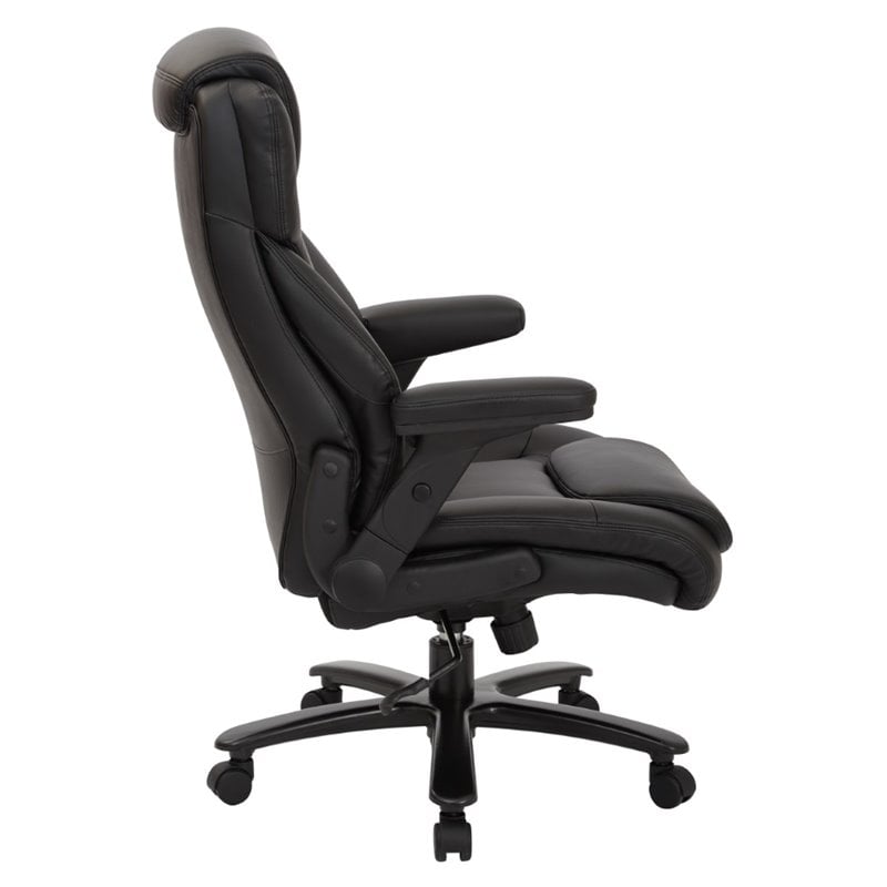 Big and Tall Deluxe High Back In Black Bonded Leather Executive Chair
