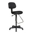 Office Star Economical Black Fabric Chair with Chrome Teardrop Footrest