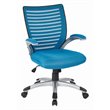 Mesh Seat and Screen Back Managers Chair in Blue Fabric