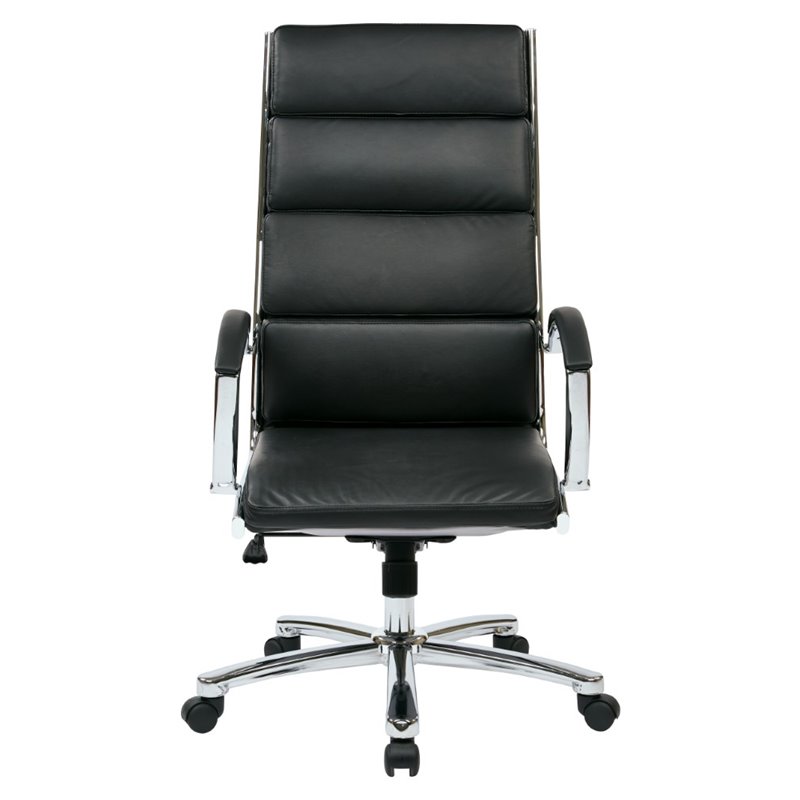 Black faux leather executive best sale office chair