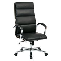 skye high back black leather faced executive chair