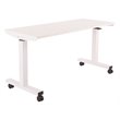 5 ft. Wide Pneumatic Height Adjustable Table White Steel Metal Frame