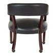 Traditional Guest Chair in Black Vinyl and Mahogany Legs