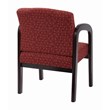 Fabric Mahogany Finish Wood Visitor Chair in Ruby Red Fabric