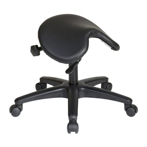 pneumatic drafting black backless vinyl saddle seat stool