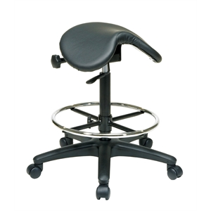 Pneumatic Drafting Black Backless Vinyl Saddle Seat stool