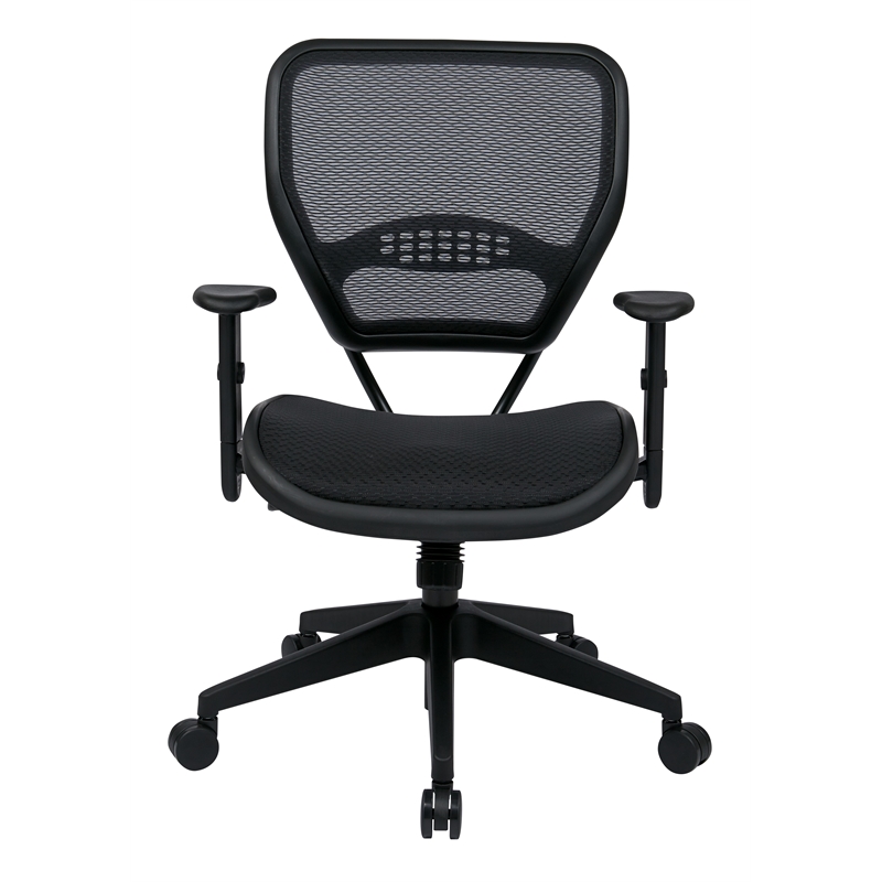 Office Star Air Grid Deluxe Task Office Chair in Black Fabric