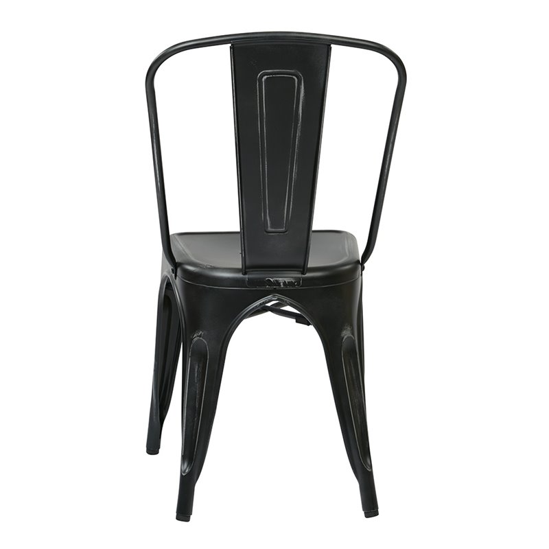 Bristow Armless Chair in Antique Black Finish 4 Pack