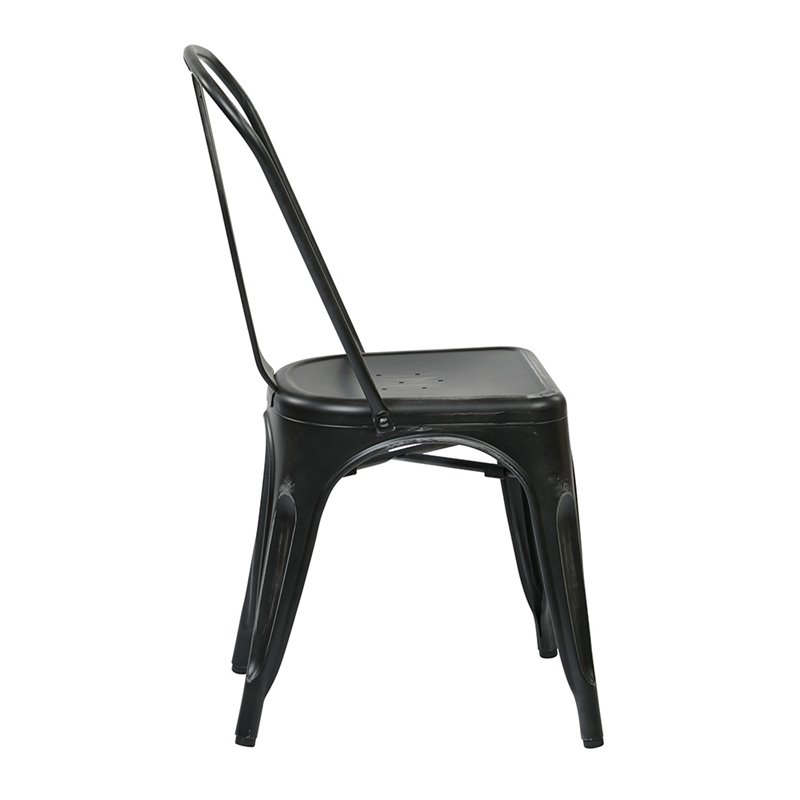 Bristow Armless Chair in Antique Black Finish 4 Pack